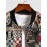 Men's Daily Stand Collar Playing Card Jacquard Zip Up Baseball Bomber Jacket