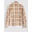 Men's Colorblock Plaid Pattern Front Pocket Fluffy Teddy Fleece Turn-down Collar Jacket